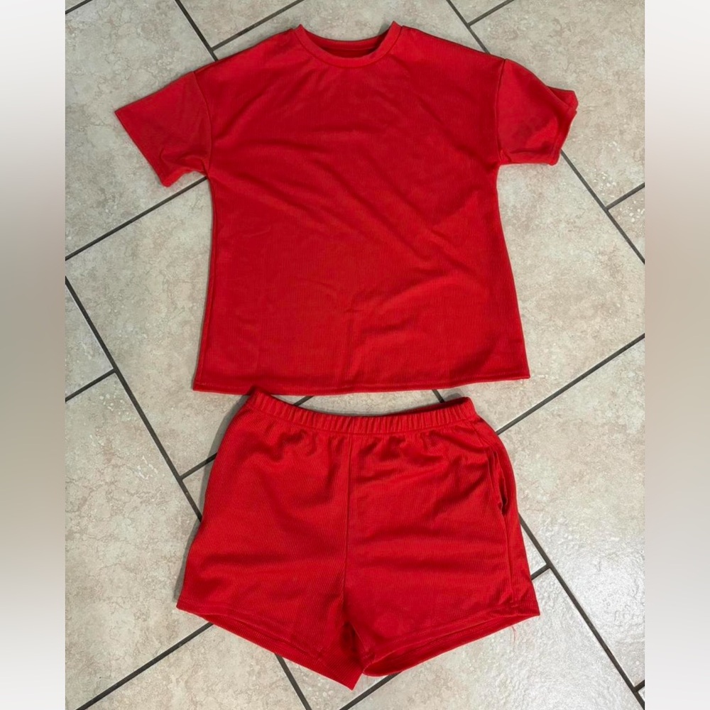 Red T-Shirt and Shorts Set